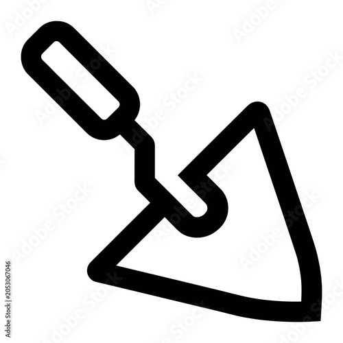 Mason Trowel Flat Illustration Pictogram Construction, Masonry Hand, Building, Construction, Bricklaying and Plastering Tool Icon