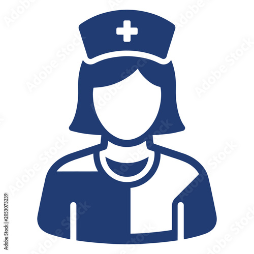Female Nurse Healthcare Professional Flat Illustration Pictogram Icon Medical Staff, Hospital Care and Nursing Service