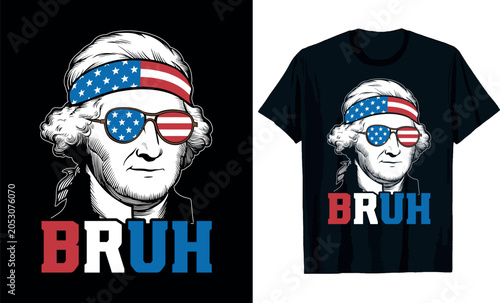Foto George Washington Bruh 4th of July T-Shirt Design