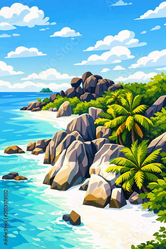 Anse Source D'Argent - the most beautiful beach of Seychelles. La Digue Island, Seychelles