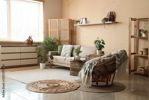 Comfortable sofa, rattan ar...