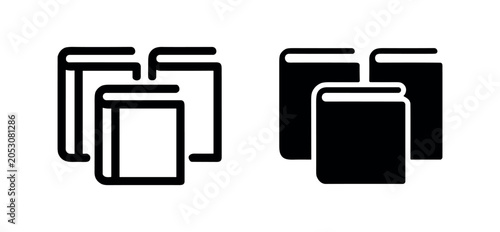 Cuadro en lienzo Stack of books icon set