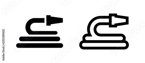 Schilderij op canvas Garden Hose Icon: Watering Equipment (Outline and Solid)