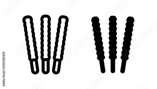 Εκτύπωση καμβά Breadstick icons: filled and outline versions