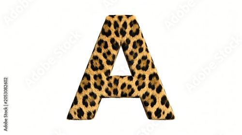Bold Leopard Print Letter A Minimal Design