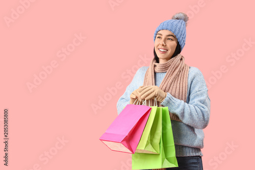 Young woman in winter cloth...