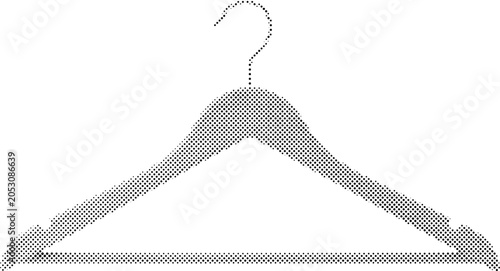 Halftone Clothes Hanger Icon Vector Illustration on White Background