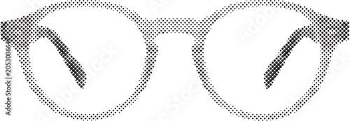 Halftone Eyeglasses Frame Vector Illustration on White Background