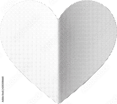 Halftone Heart Shape Symbol Vector Illustration on White Background