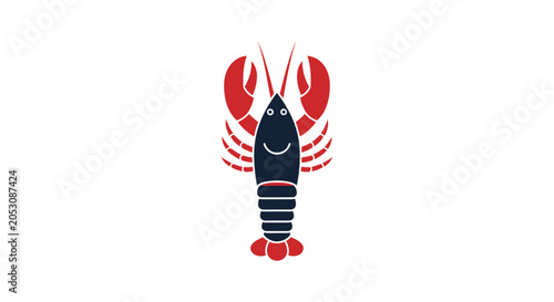 Photography Crayfish illustration with red claws.