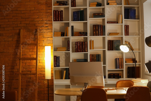 Interior of library with bo...