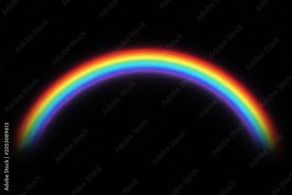 Obraz premium Bright rainbow arc glowing against a dark background