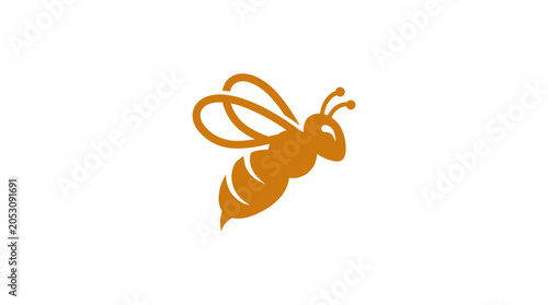 Cuadro en lienzo Insect Bee Flying Orange Color.