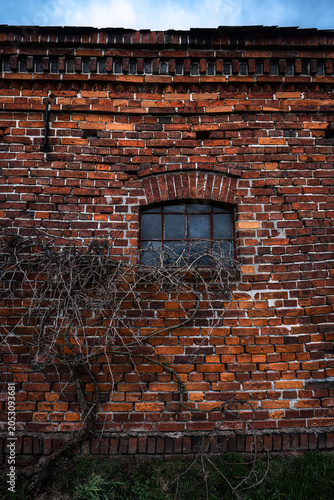 Canvastavla Brick Wall from an Old Farm Building in Brandenburg, Germany