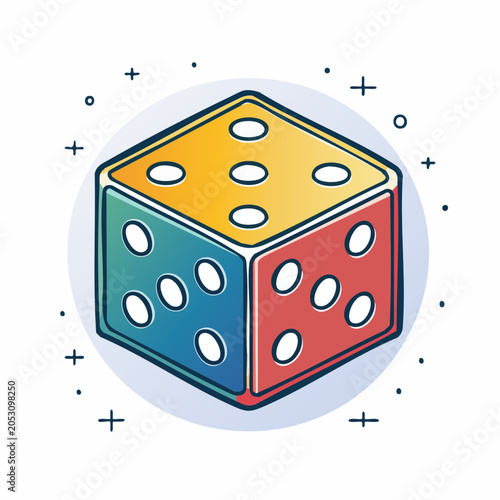 Colorful Dice Illustration