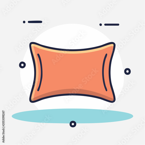 Flat design illustration of a pillow
