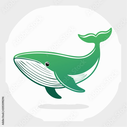 Green Whale Illustration