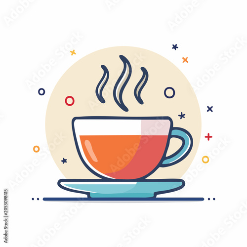 Steaming Cup of Tea Illustration