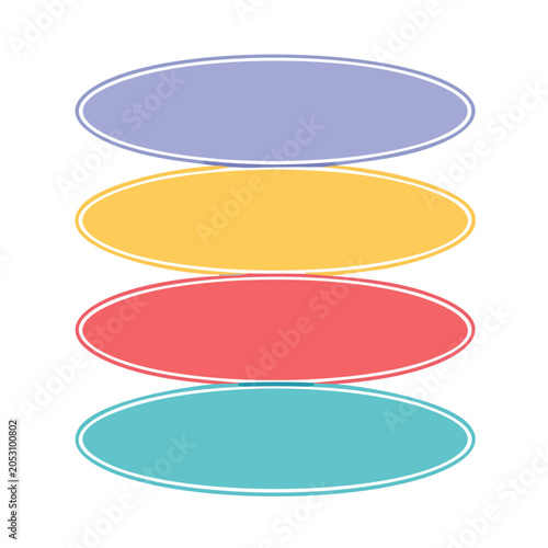 Colorful ovals stacked illustration