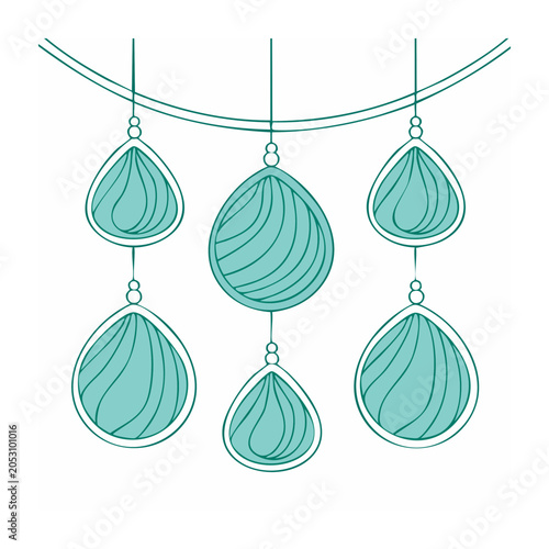 Teardrop pendant with swirl pattern illustration