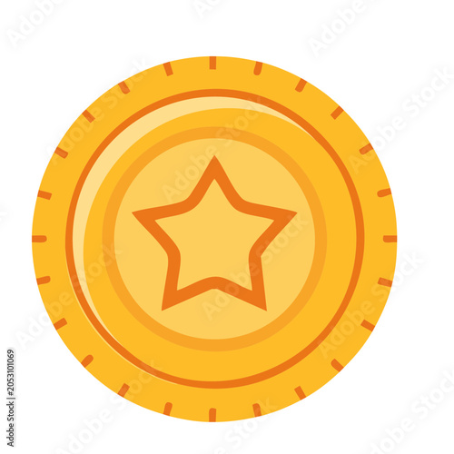 Yellow star icon with orange outline