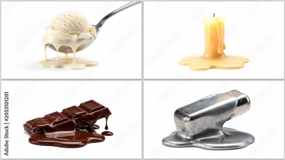 Fototapeta premium Melting Ice Cream, Candle, Chocolate, and Metal