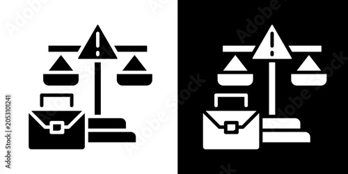 Legal Compliance Risk  Icon Set White Glyph Style Collection