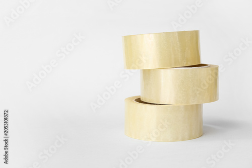 Stack of three clear packin...