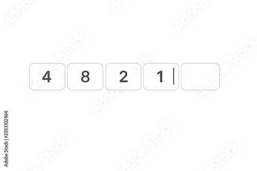 OTP Verification Code Input Boxes UI Component Isolated on Transparent Background PNG — Six Digit Passcode Login Field Clipart for Fintech Banking App and Security Screen Design
