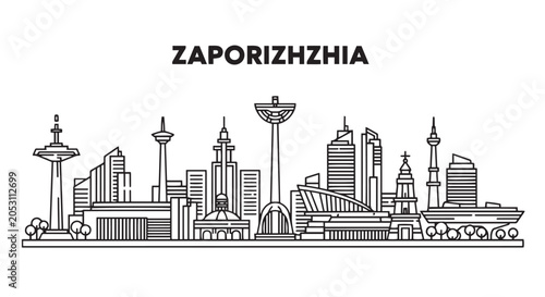 Obraz na plátne Zaphorizhzhia Skyline Illustration Design