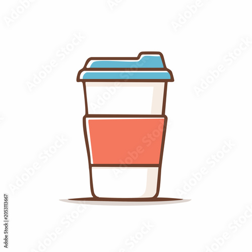 Stylized illustration of a disposable coffee cup