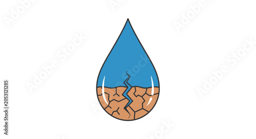 Photos Water Drop with Cracked Dry Earth Texture Concept