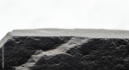 Rough Dark Stone Surface with White Background.