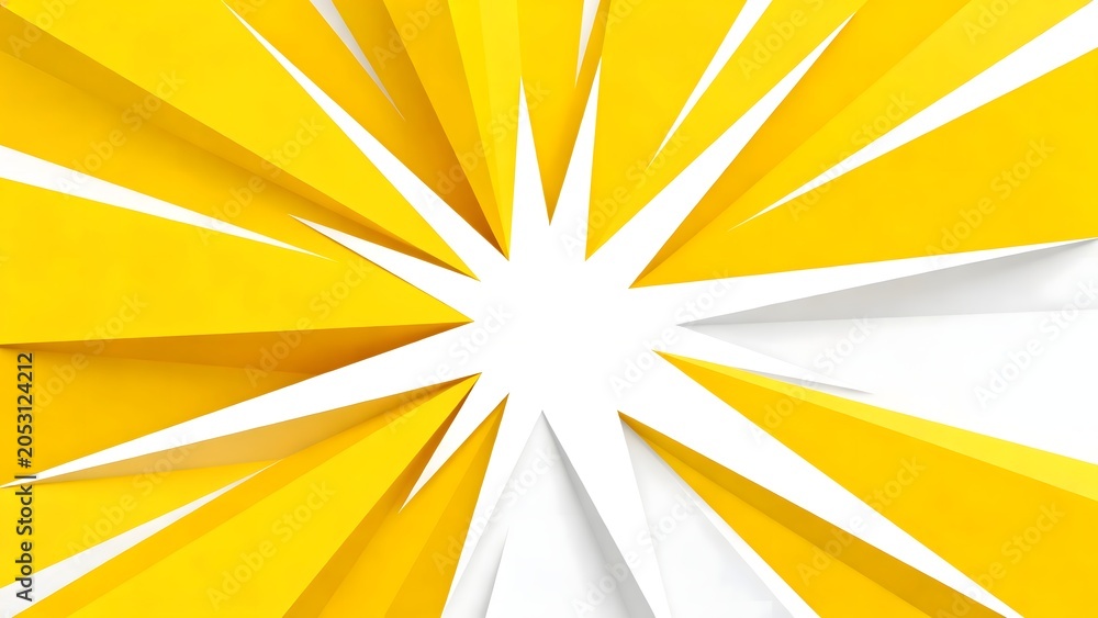 Fototapeta premium Yellow and white geometric starburst pattern