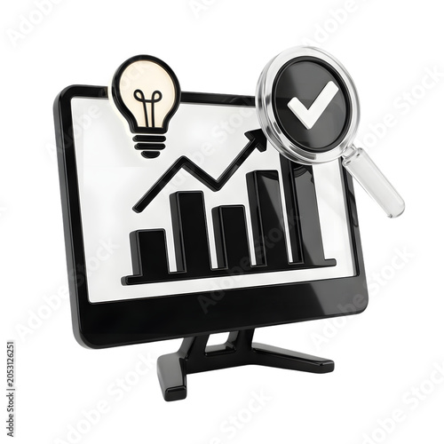 Business Growth Analysis with Idea and Success Symbols