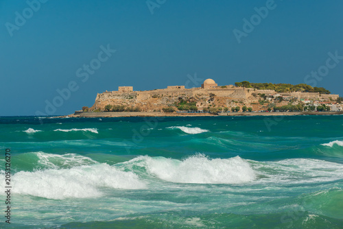 Panorama of Fortezza, 16th century Venetian fortress located in Rethymno in Crete, Greece