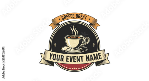 Vintage Coffee Break Badge Logo Design