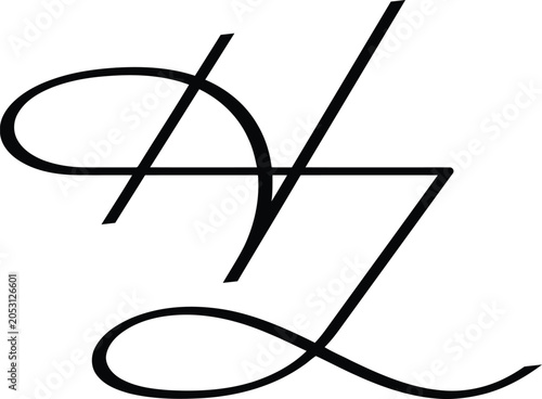 Tableau sur toile hz logo zh z h letter logo design