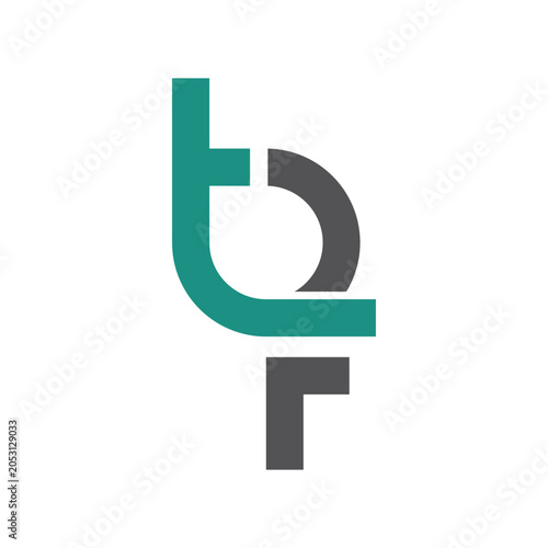 Abstract t, o, and f  letter Logo Design with Intersecting Letters