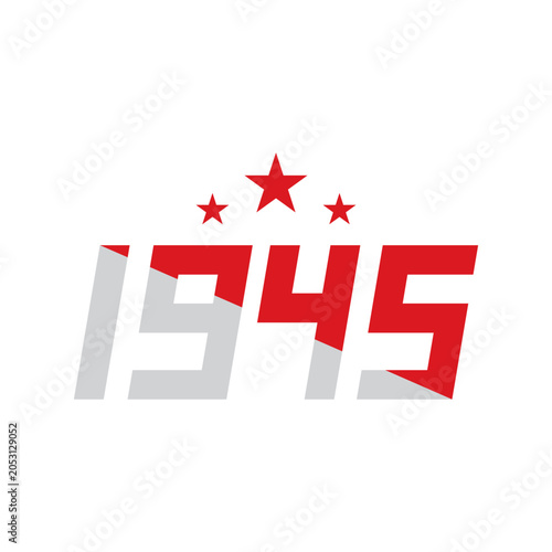 1945 Victory Year with Stars Logo