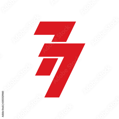 Red Number 77 Illustration