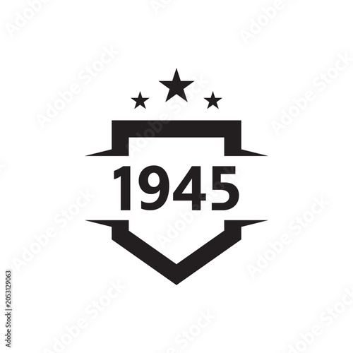 1945 Victory Year with Stars Logo