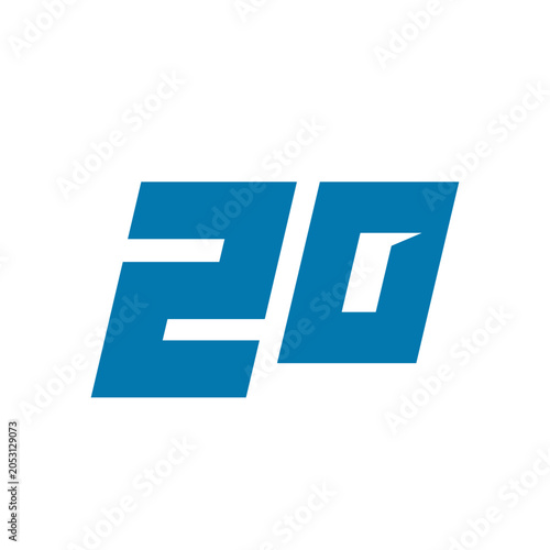 Blue Number 20 Graphic