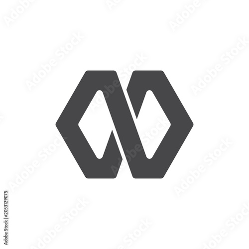Interlocking infinity polygon Geometric Shapes Logo