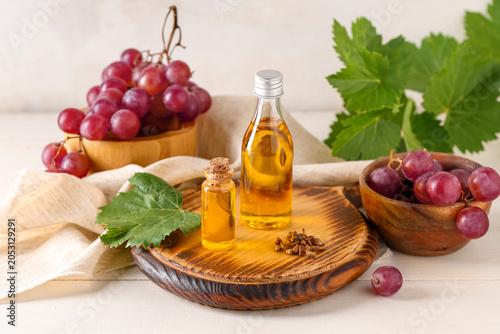 Bottles of cosmetic grape s...
