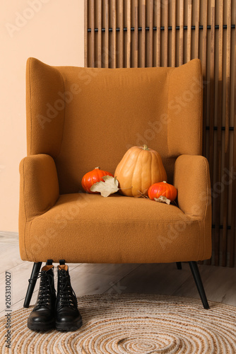 Pumpkins with autumn leaves...