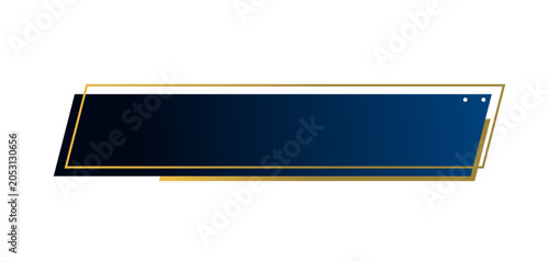 Text box title frame border ribbon header blue navy and golden line for youtube and ppt