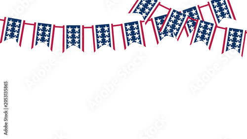 Patriotic American Flag Bunting and Banner for Fourth of July Independence Day Celebration