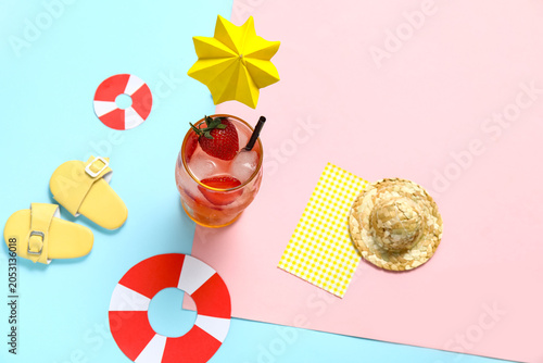 Glass of tasty cocktail wit...
