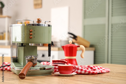 Modern coffee machine, cup ...